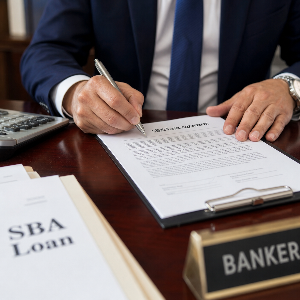 Business loan signing