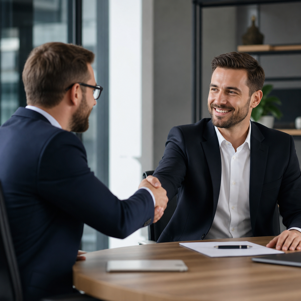 Business partners shaking hands